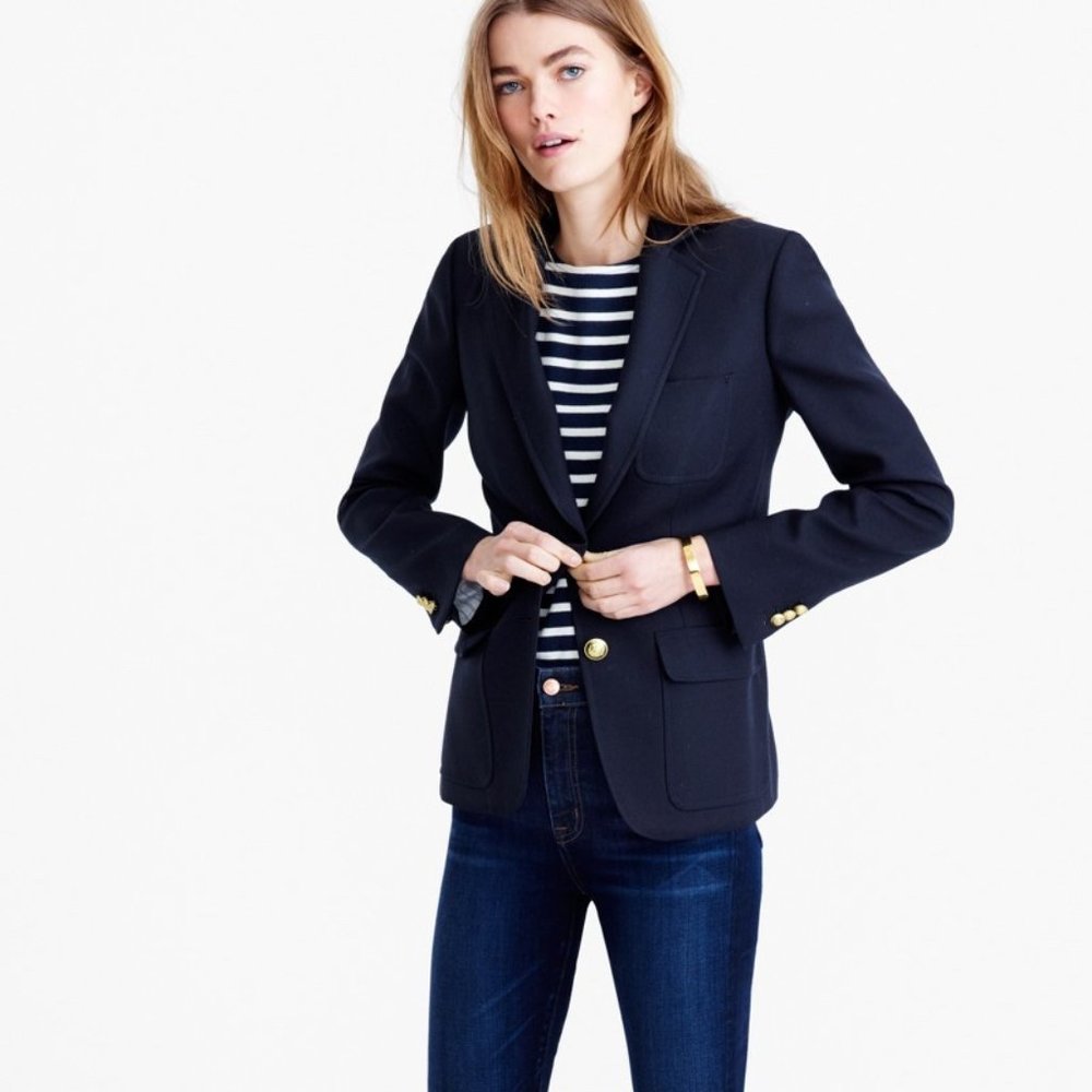 NEW J. Crew Rhodes Blazer Navy Wool Size 8 TALL (8T)! VERY RARE!
